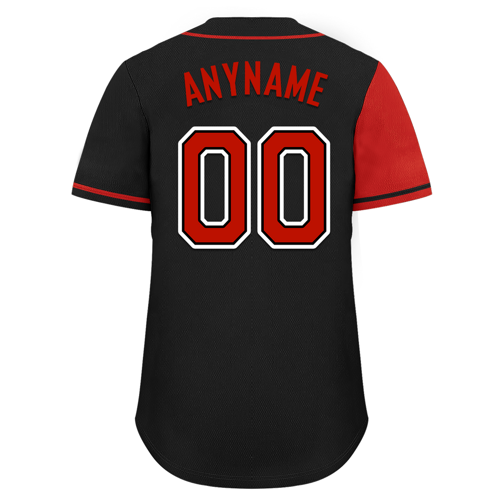 Custom Red Black Skull Fashion Personalized Authentic Baseball Jersey BSBJ01-D017158