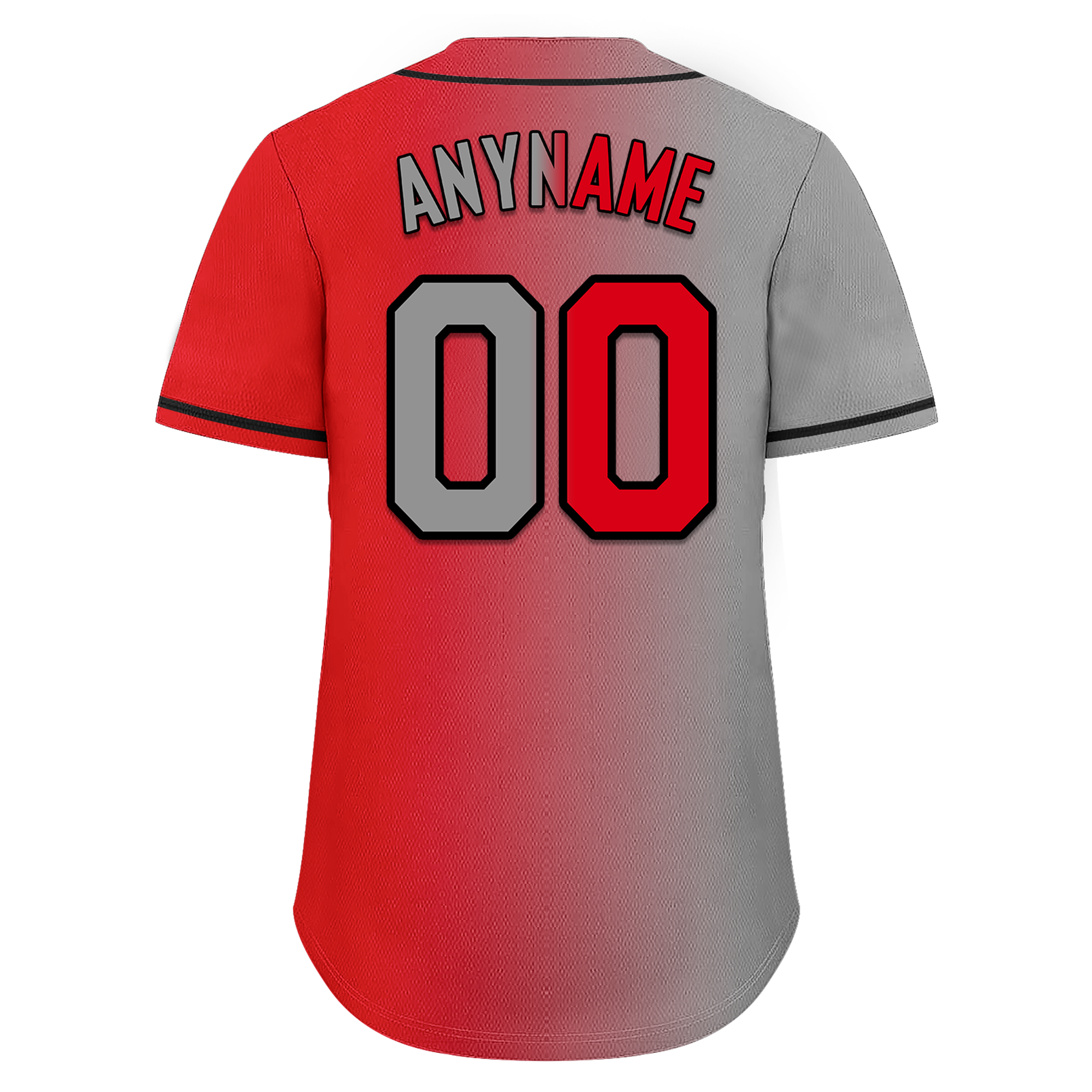 Custom Grey Red Gradient Fashion Personalized Authentic Baseball Jersey BSBJ01-D0a7aad