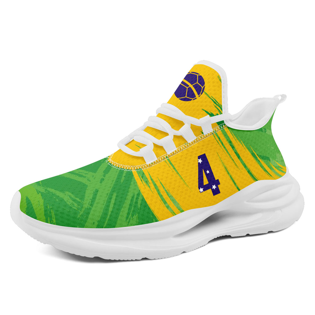 Custom 2026 World Cup Brazil Sneakers DIY Country Flag Running Shoes Lightweight Sport Shoes Gift for Football Fans Personalized Team Name and Logo FN079-F027080-1