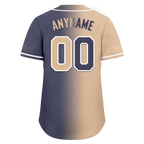 Custom Beige Blue Gradient Fashion Personalized Authentic Baseball Jersey BSBJ01-D0a7080