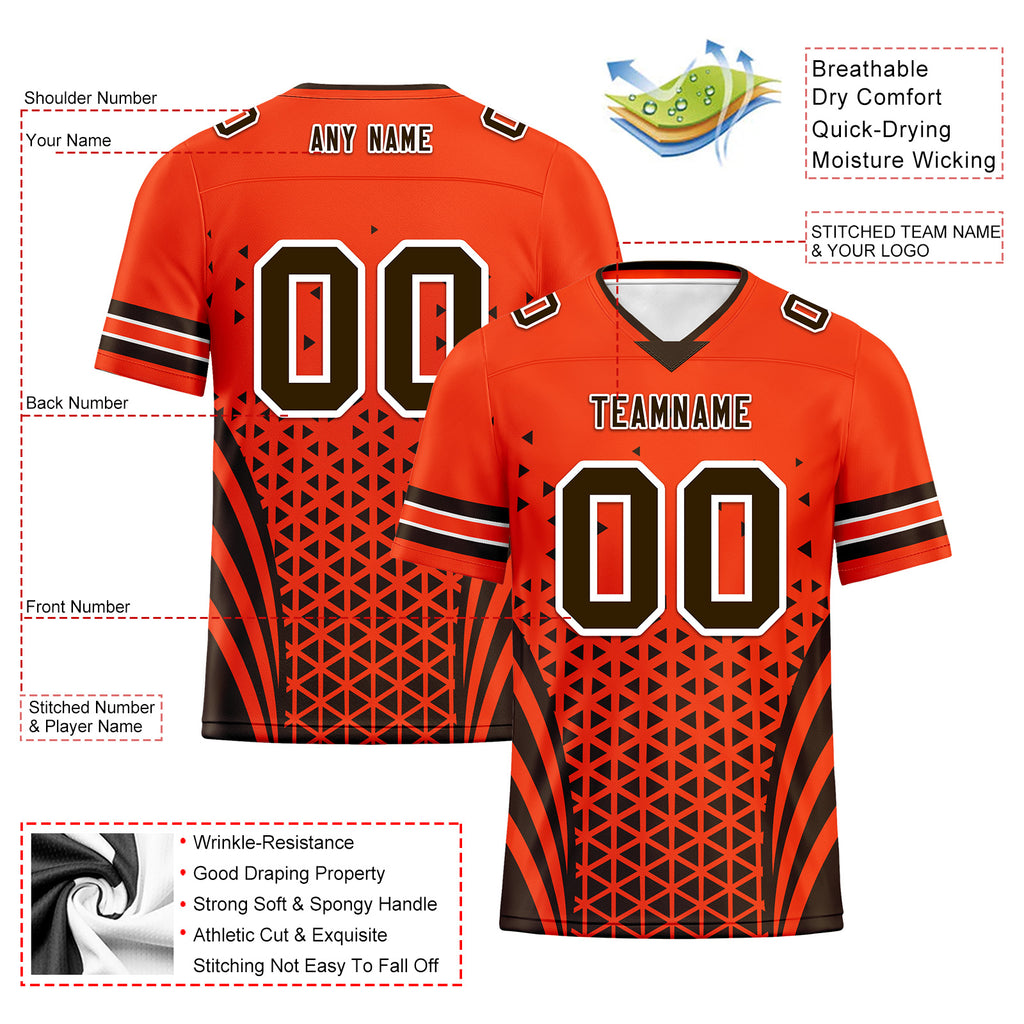 Custom Black Orange Ohio Personalized Authentic Football Jersey FBJ02-D023033-8
