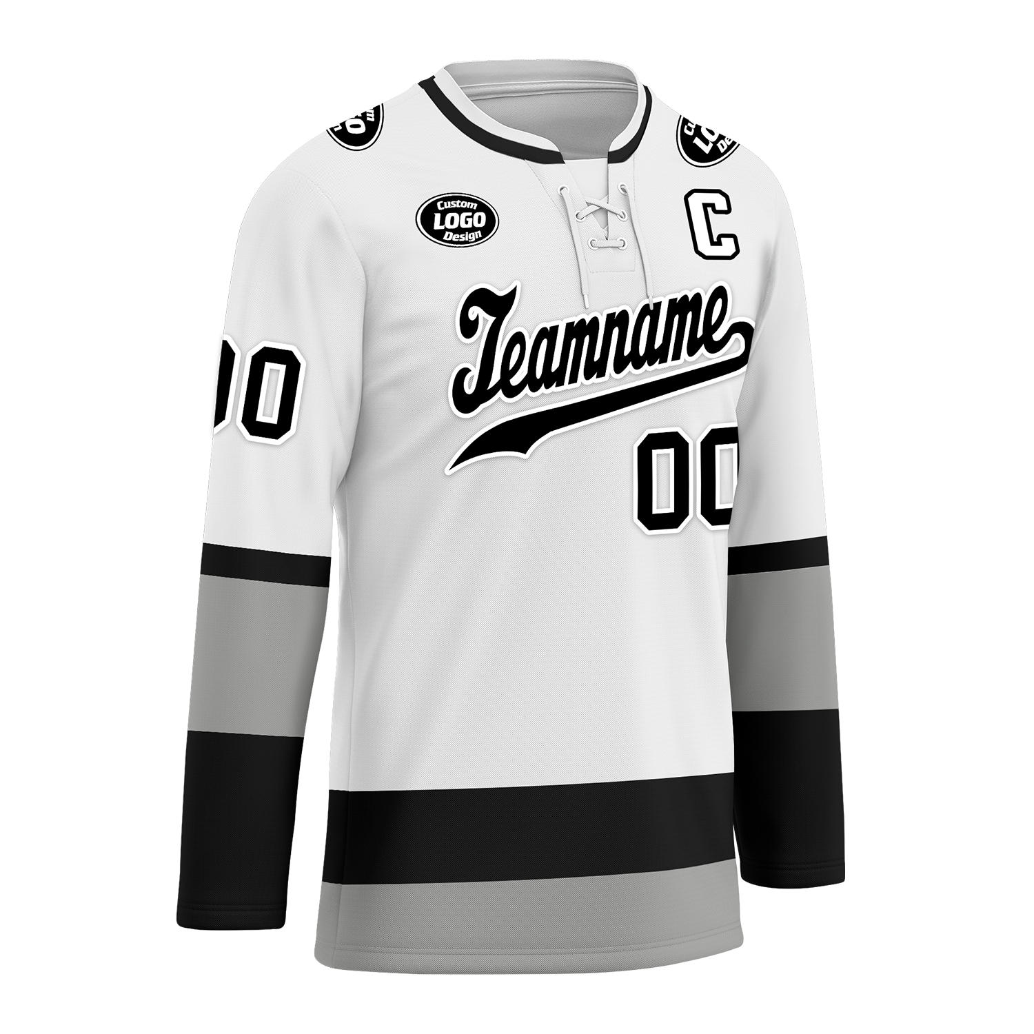 Custom White Grey Personalized Hockey Jersey HCKJ01-D0a70e7