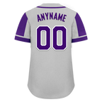Custom Gray Purple Raglan Sleeves Personalized Authentic Baseball Jersey BSBJ01-D017186