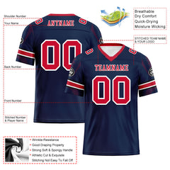 Custom Blue New England Personalized Authentic Football Jersey FBJ02-D025033-26