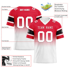 Custom Red White Kansas City Personalized Authentic Football Jersey FBJ02-D020249-18