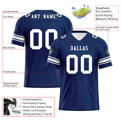 Custom Bule Dalls Personalized Authentic Football Jersey FBJ02-D020256-5