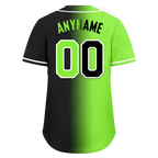 Custom Green Black Gradient Fashion Personalized Authentic Baseball Jersey BSBJ01-D0a709c