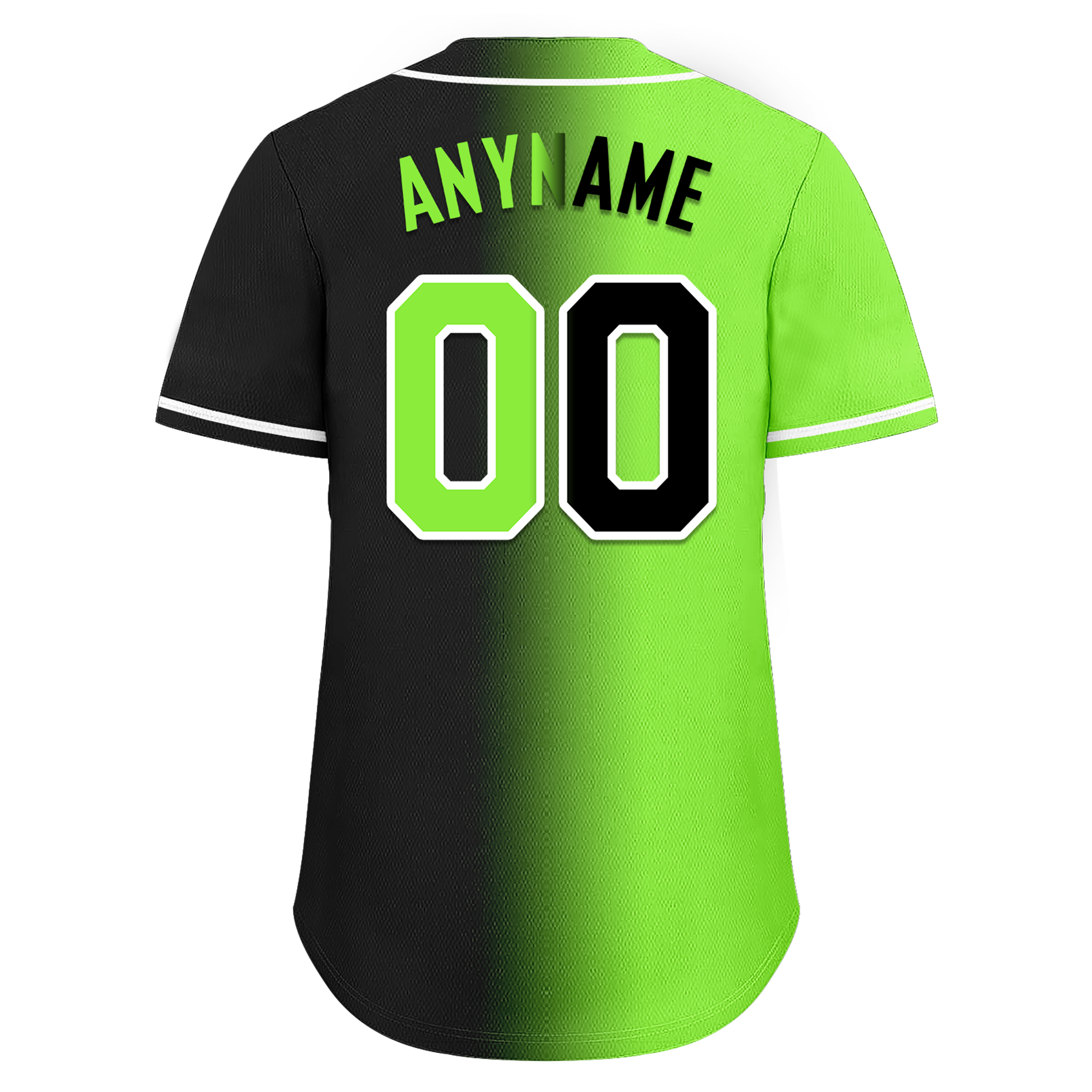Custom Green Black Gradient Fashion Personalized Authentic Baseball Jersey BSBJ01-D0a709c