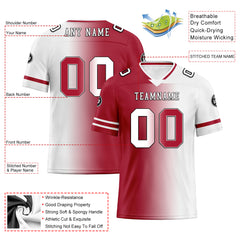 Custom White Red New York Personalized Authentic Football Jersey FBJ02-D028017-11