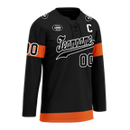 Custom Black Orange Personalized Hockey Jersey HCKJ01-D0a70ec