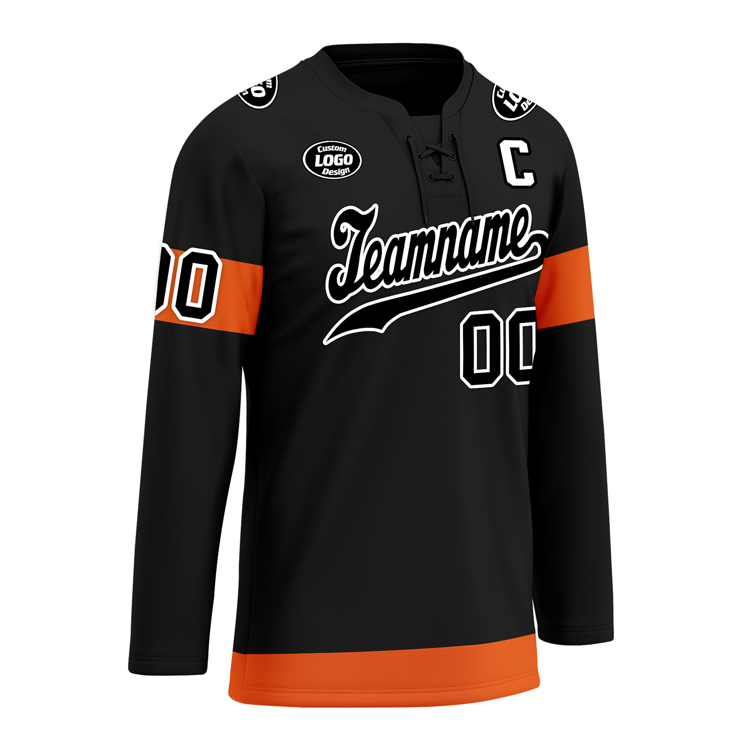 Custom Black Orange Personalized Hockey Jersey HCKJ01-D0a70ec