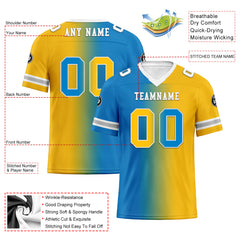 Custom Yellow Blue California Personalized Authentic Football Jersey FBJ02-D028017-27