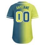 Custom Yellow Green Gradient Fashion Personalized Authentic Baseball Jersey BSBJ01-D0a709d