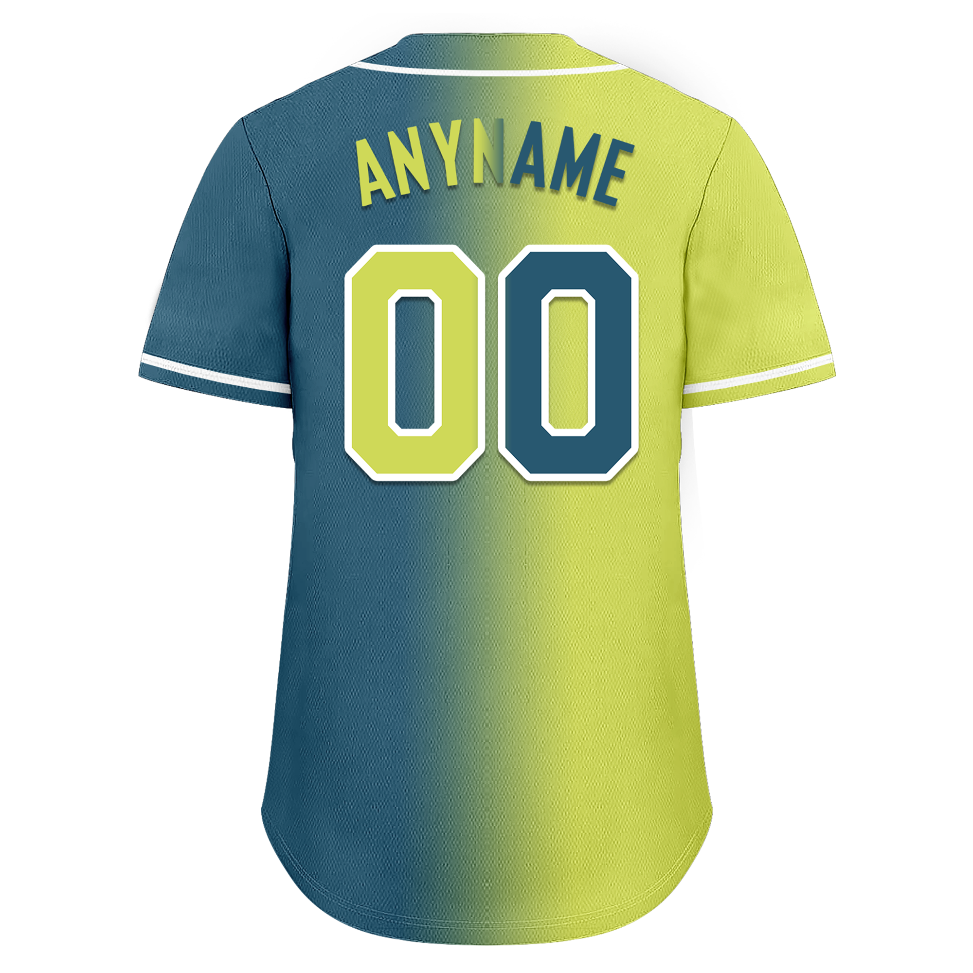 Custom Yellow Green Gradient Fashion Personalized Authentic Baseball Jersey BSBJ01-D0a709d
