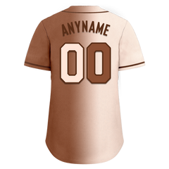 Custom Beige Brown Gradient Fashion Personalized Authentic Baseball Jersey BSBJ01-D0a708e