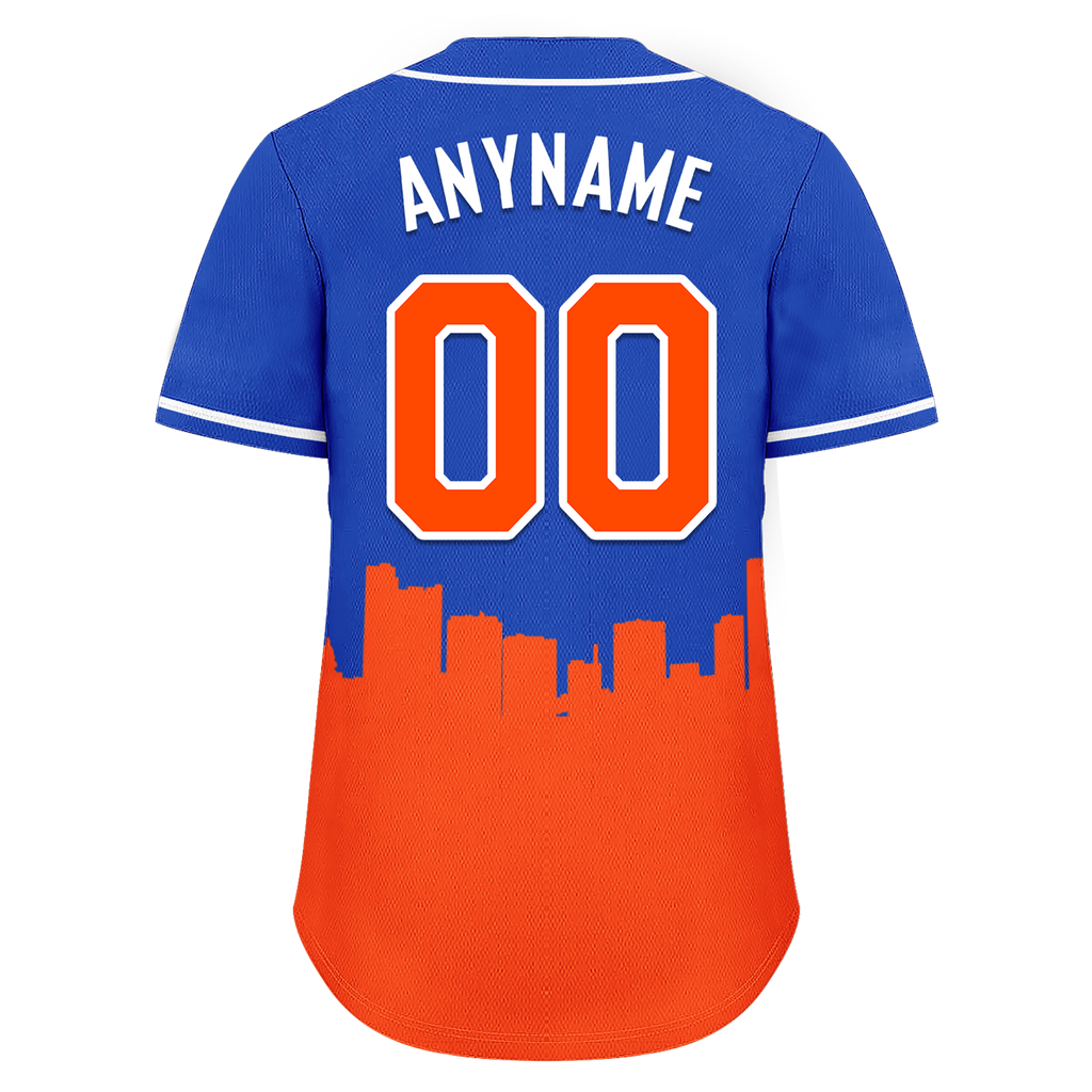 Custom Blue Orange City Edition Personalized Authentic Baseball Jersey BSBJ01-D017140