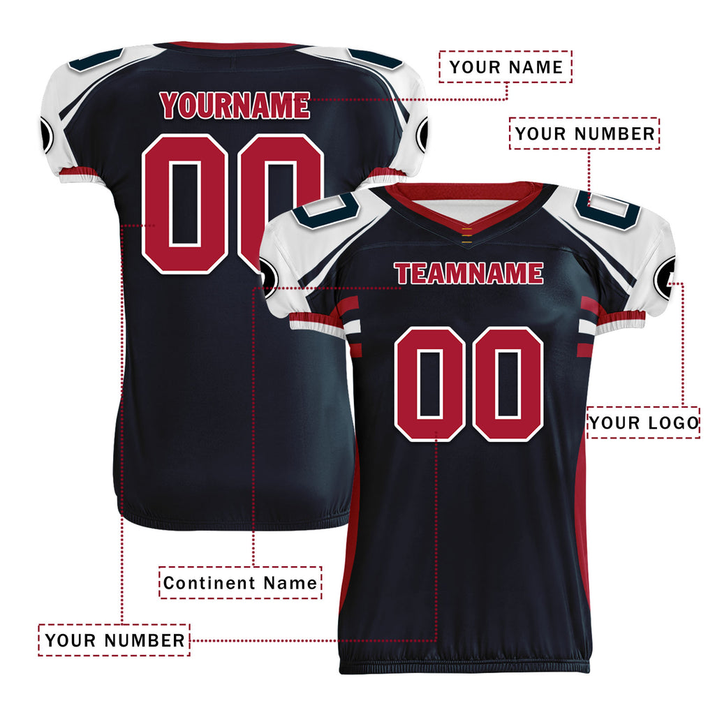 Custom Blue White Texas High-Performance American Football Jersey FBJ06-D023001-12