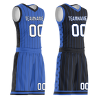 Custom Blue Black Classic Style Reversible Basketball Uniform Personalized Ordinary BBJR-D017055