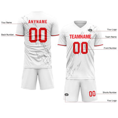 Custom White Gray Soccer Sets Jersey Personalized SCJ101-D28047