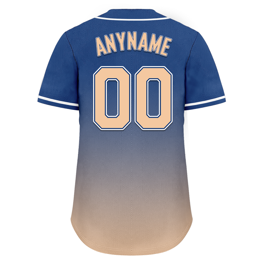 Custom Blue Beige Fade Fashion Personalized Authentic Baseball Jersey BSBJ01-D0a70da