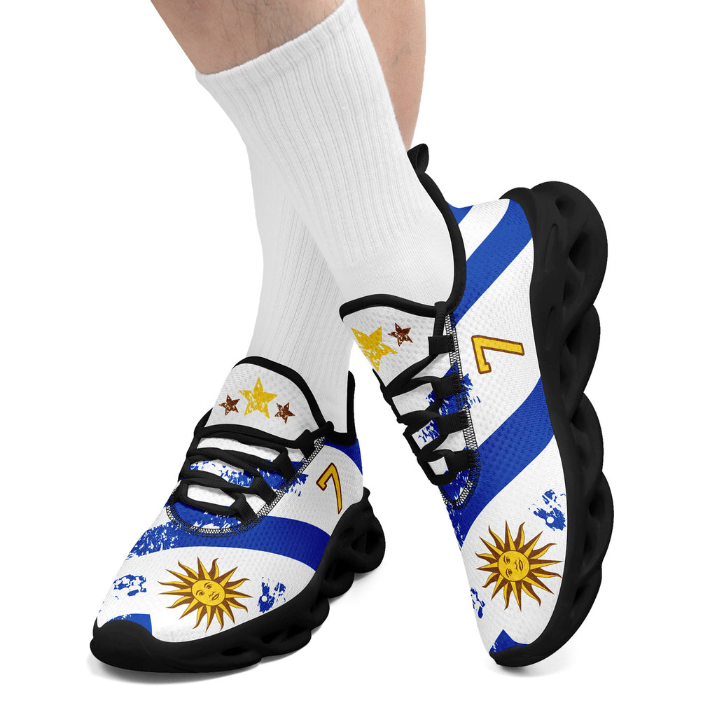 Custom Uruguay 2026 World Cup Sneakers DIY Country Flag Running Shoes Lightweight Sport Shoes Gift for Football Fans Personalized Team Name and Logo FN003-F009122-5