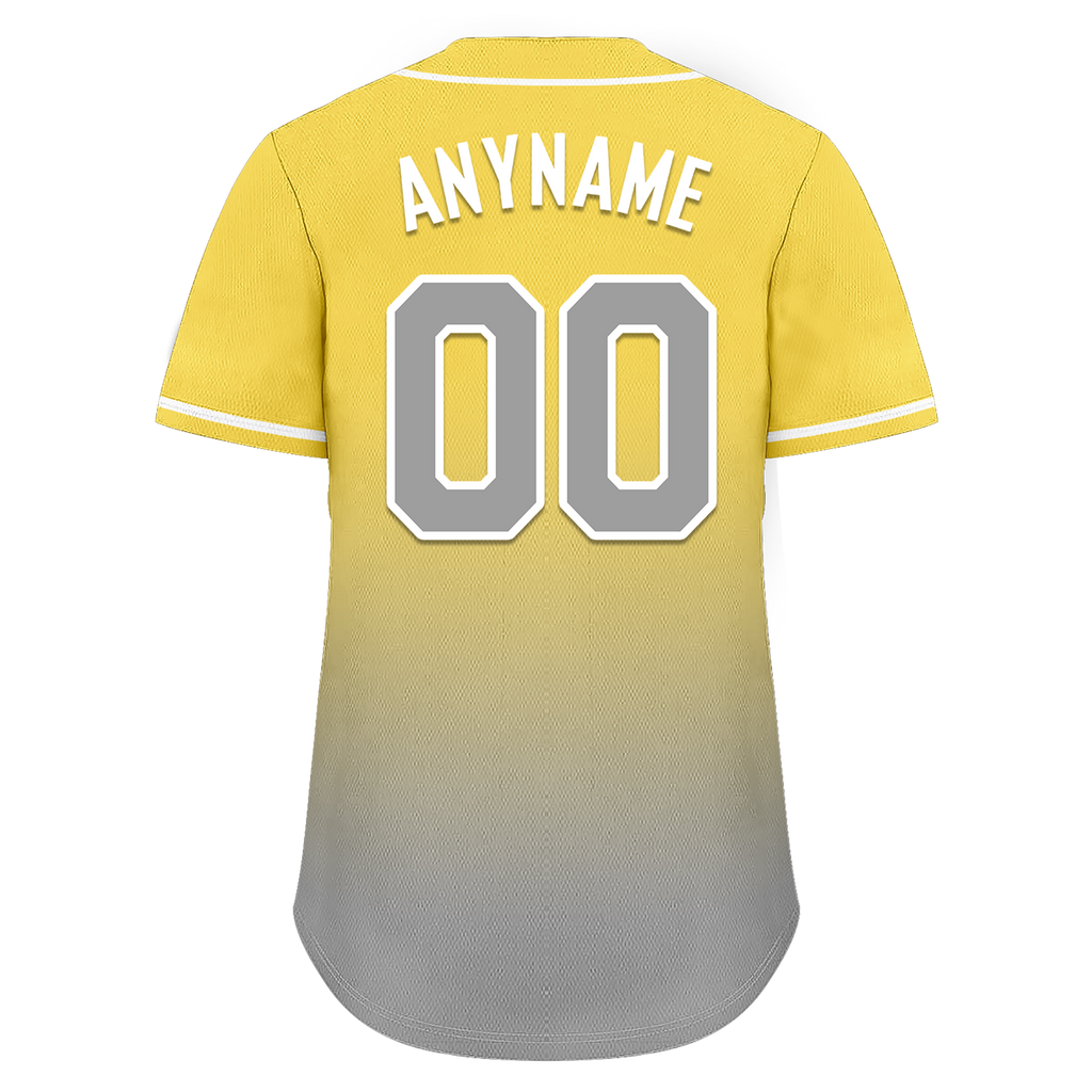 Custom Yellow Grey Fade Fashion Personalized Authentic Baseball Jersey BSBJ01-D0a70fb