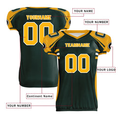 Custom Green Yellow Wisconsin High-Performance American Football Jersey FBJ06-D023001-13