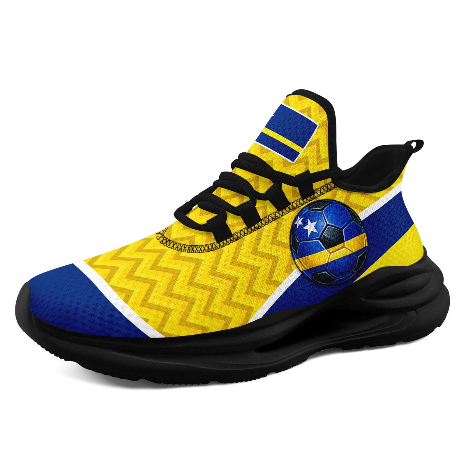 Custom Curaçao 2026 World Cup Sneakers DIY Country Flag Running Shoes Lightweight Sport Shoes Gift for Football Fans Personalized Team Name and Logo FN079-F009087-1