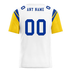 Custom White Yellow Blue Los Angeles Personalized Authentic Football Jersey FBJ02-E0601-9