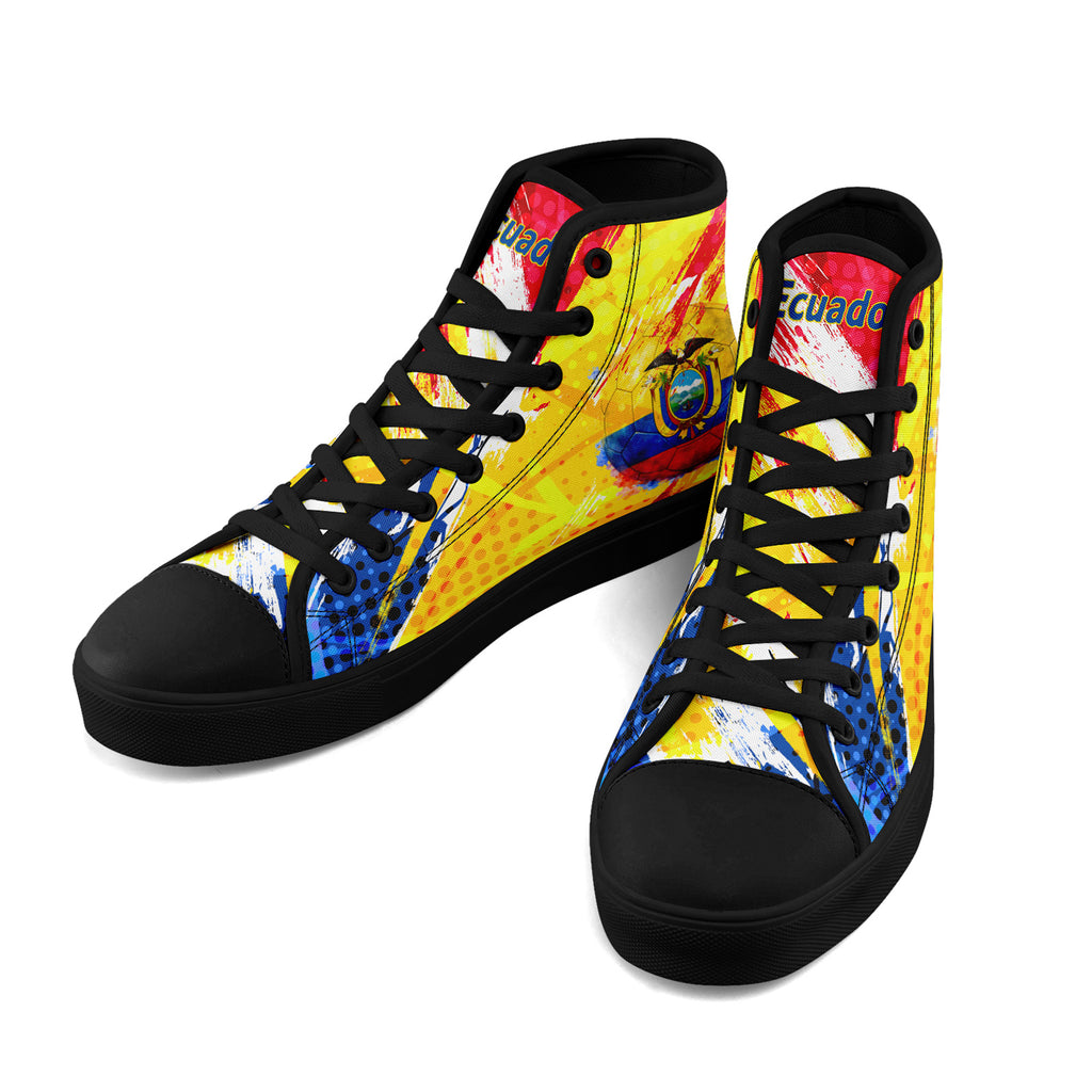 Custom Ecuador 2026 World Cup Sneakers DIY Country Flag Running Shoes Lightweight Sport Shoes Gift for Football Fans Personalized Team Name and Logo FN024-F009099-4