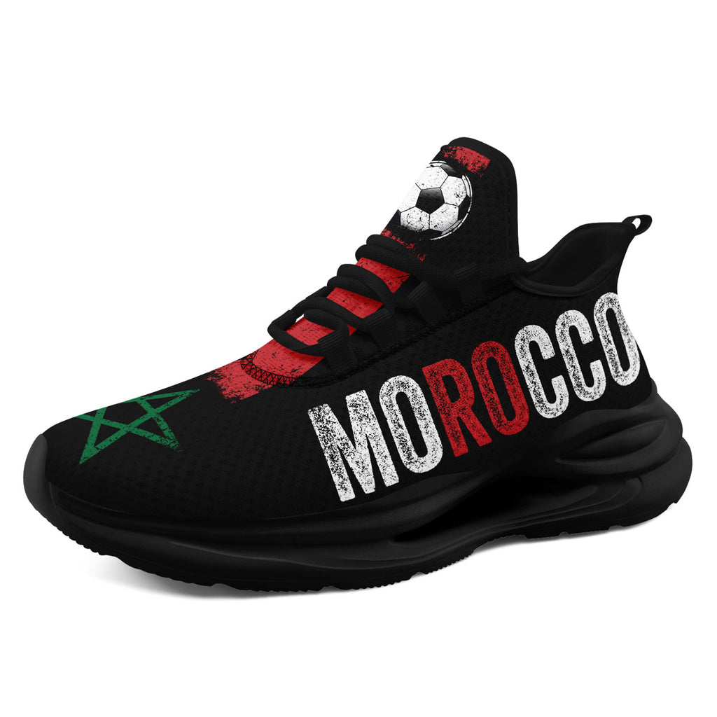 Custom Morocco 2026 World Cup Sneakers DIY Country Flag Running Shoes Lightweight Sport Shoes Gift for Football Fans Personalized Team Name and Logo FN079-F009083-1