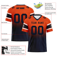 Custom Orange Blue Chicago Football Jersey and Hat Combo Offer Personalized Combo ZH-D020326-7