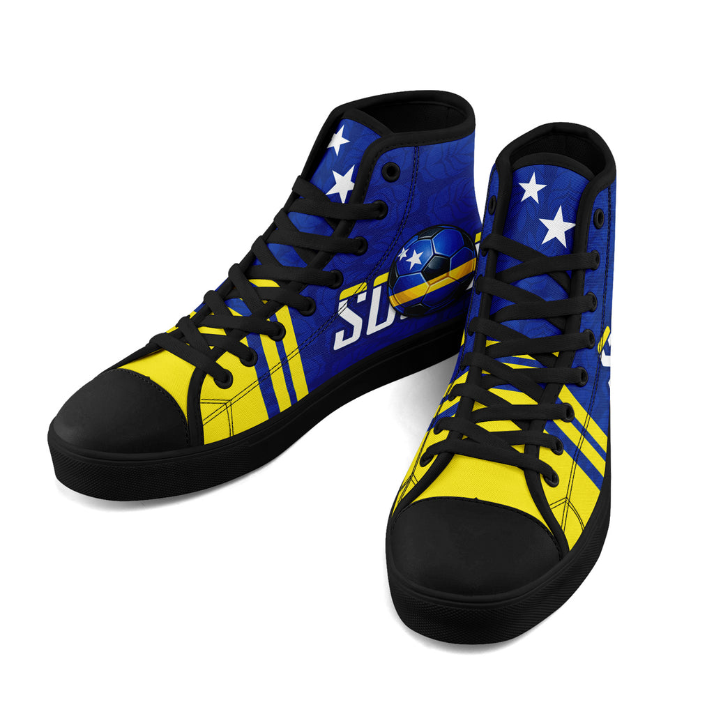 Custom Curaçao 2026 World Cup Sneakers DIY Country Flag Running Shoes Lightweight Sport Shoes Gift for Football Fans Personalized Team Name and Logo FN024-F009098-3