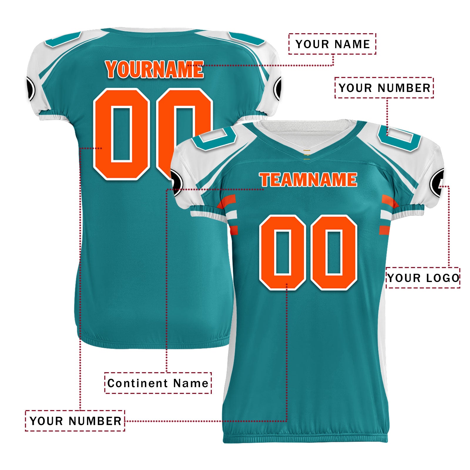 Custom Blue White Florida High-Performance American Football Jersey FBJ06-D023001-24