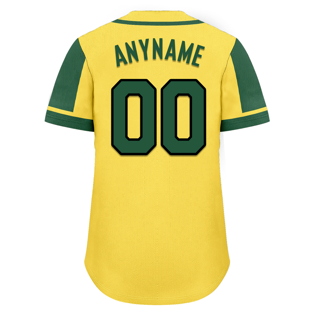 Custom Yellow Green Raglan Sleeves Personalized Authentic Baseball Jersey BSBJ01-D017206