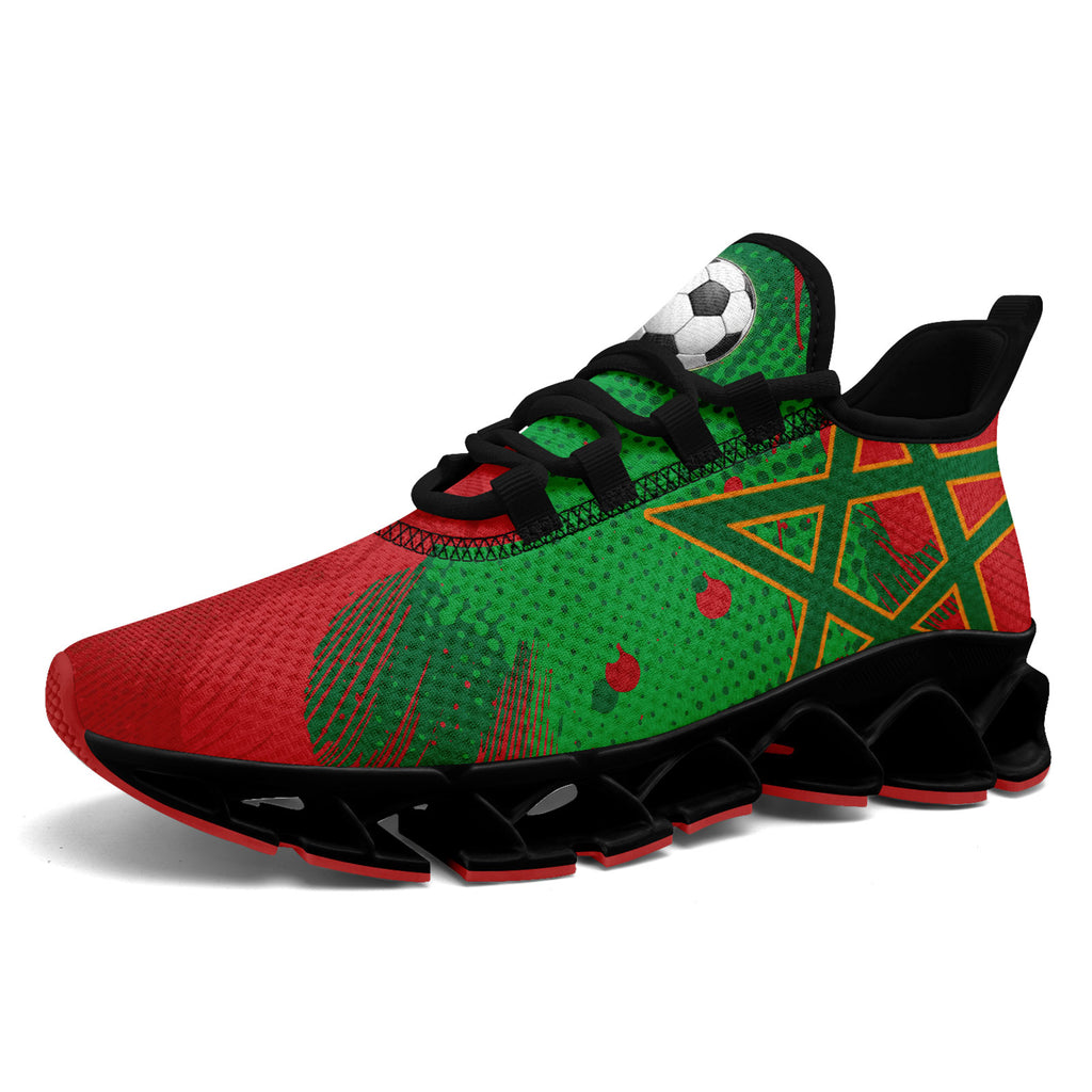 Custom Morocco 2026 World Cup Sneakers DIY Country Flag Running Shoes Lightweight Sport Shoes Gift for Football Fans Personalized Team Name and Logo FN003XD-F009086-4