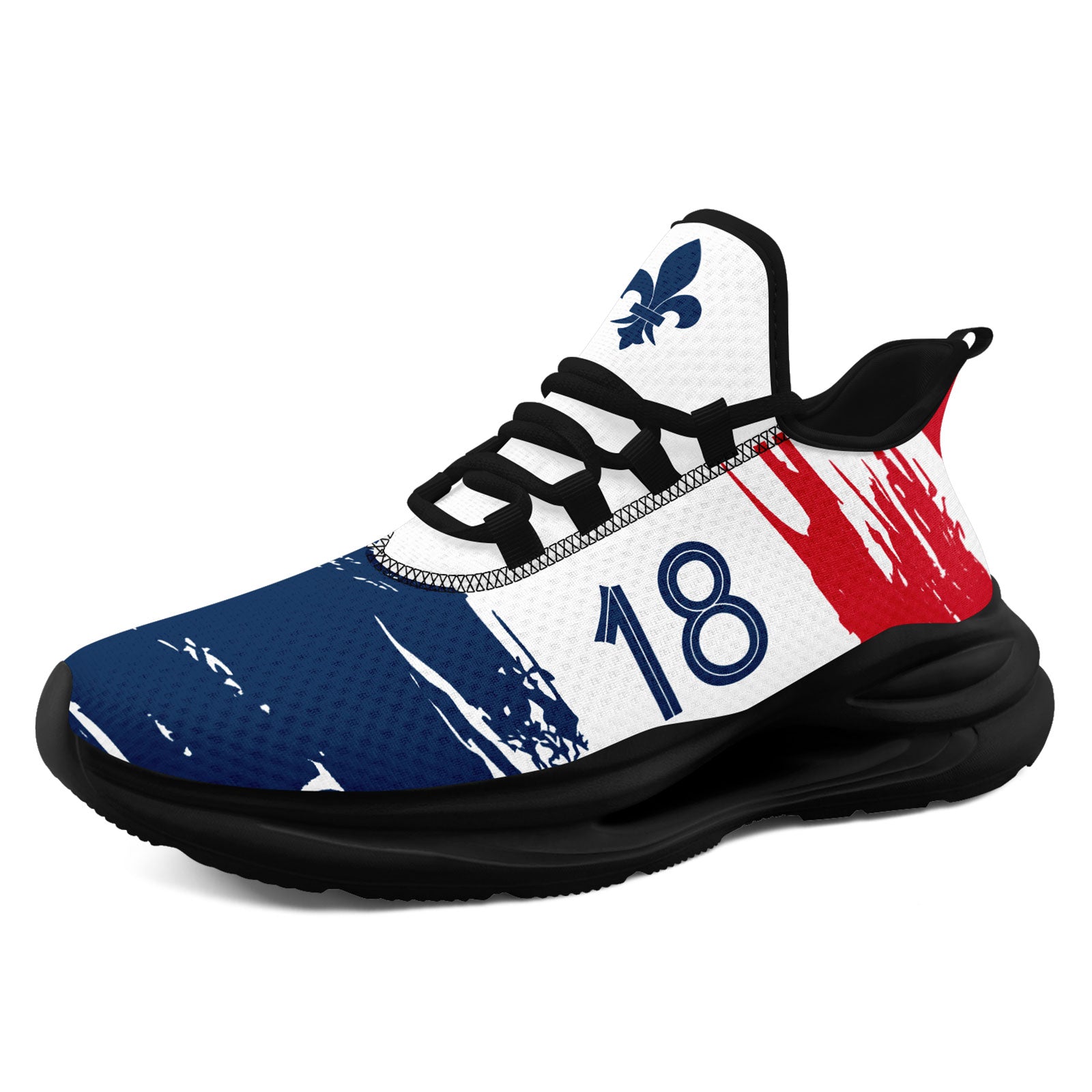 Custom France 2026 World Cup Sneakers DIY Country Flag Running Shoes Lightweight Sport Shoes Gift for Football Fans Personalized Team Name and Logo FN079-F020045-12