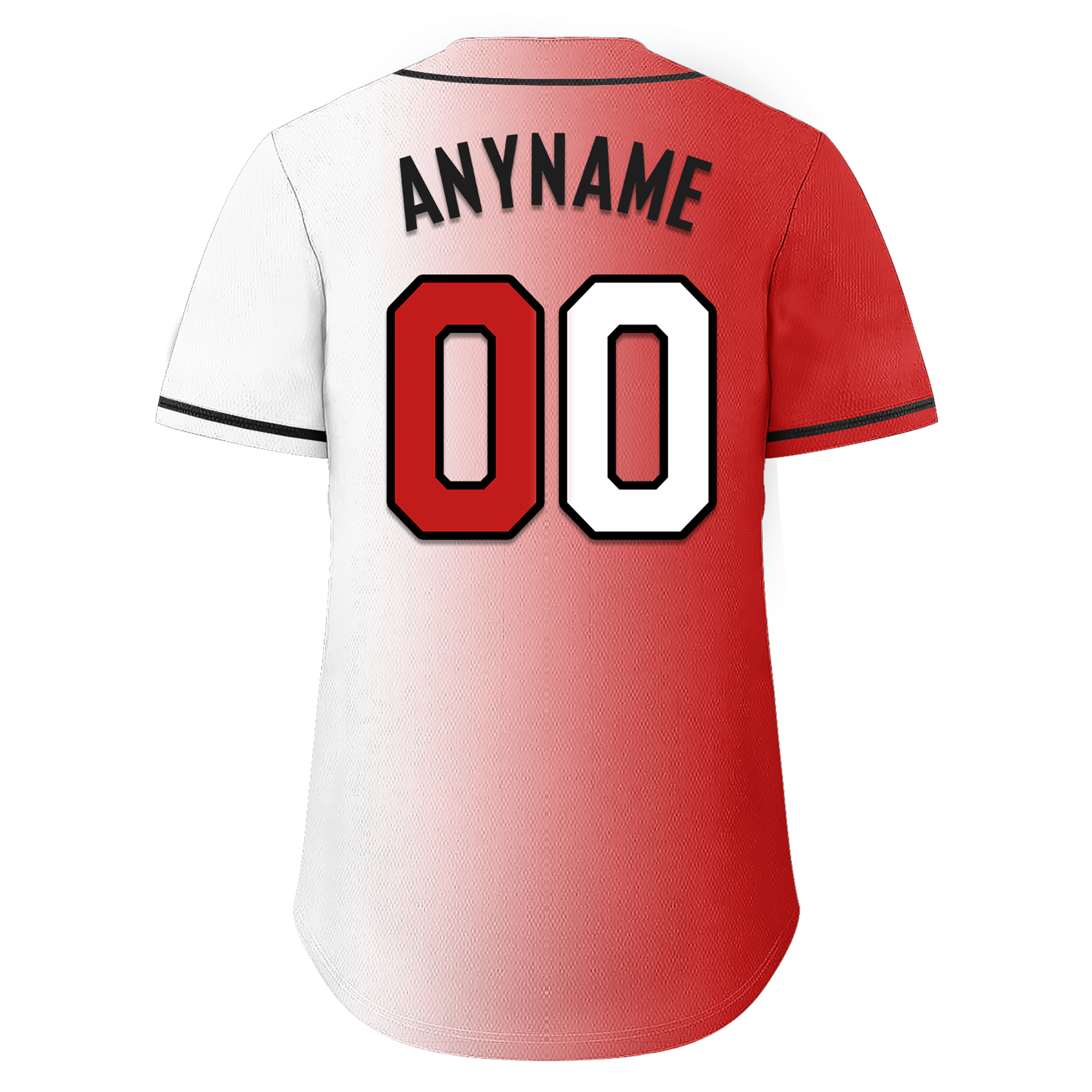 Custom Red White Gradient Fashion Personalized Authentic Baseball Jersey BSBJ01-D0a7aa9