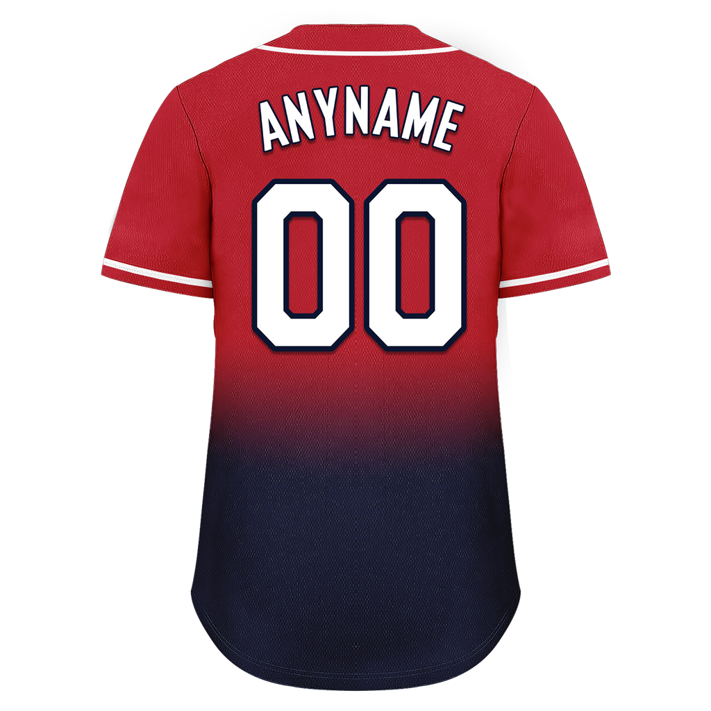 Custom Red Blue Fade Fashion Personalized Authentic Baseball Jersey BSBJ01-D0a70bc