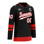Custom Black Red Personalized Hockey Jersey HCKJ01-D0a700b