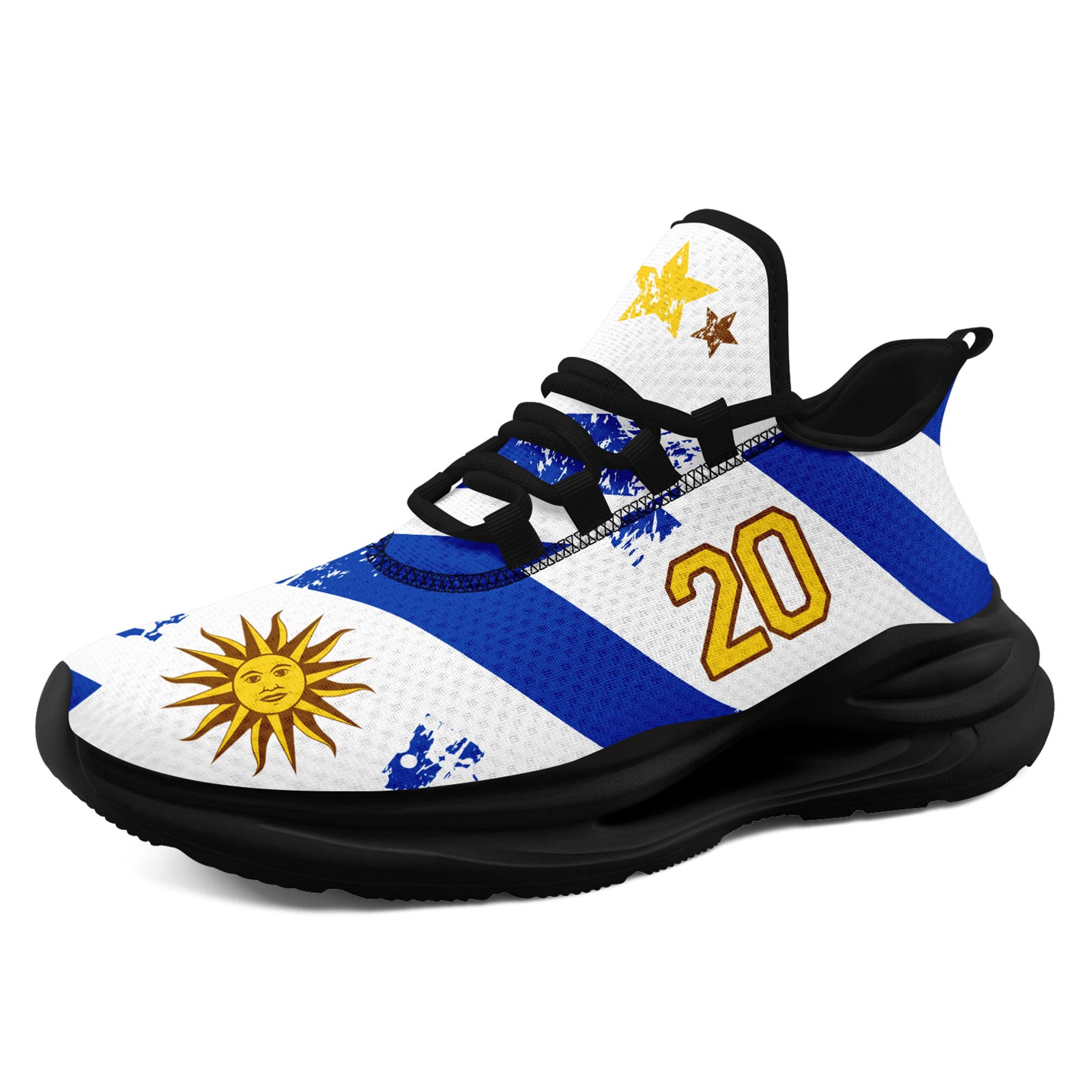 Custom Uruguay 2026 World Cup Sneakers DIY Country Flag Running Shoes Lightweight Sport Shoes Gift for Football Fans Personalized Team Name and Logo FN079-F009123-9