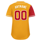 Custom Red Yellow Skull Fashion Personalized Authentic Baseball Jersey BSBJ01-D017150