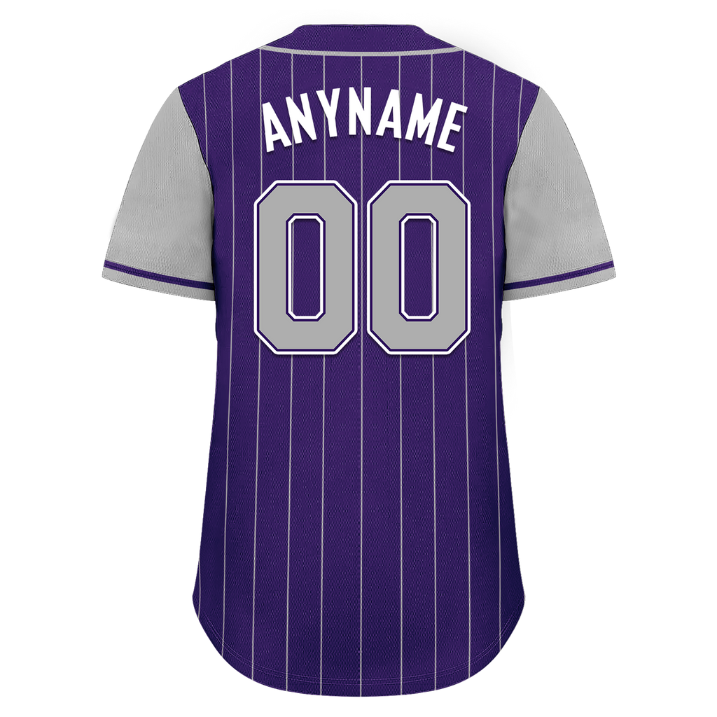 Custom Gray Purple Stripe Fashion Personalized Authentic Baseball Jersey BSBJ01-D017252