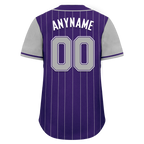 Custom Gray Purple Stripe Fashion Personalized Authentic Baseball Jersey BSBJ01-D017252