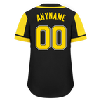 Custom Black Yellow Raglan Sleeves Personalized Authentic Baseball Jersey BSBJ01-D017171