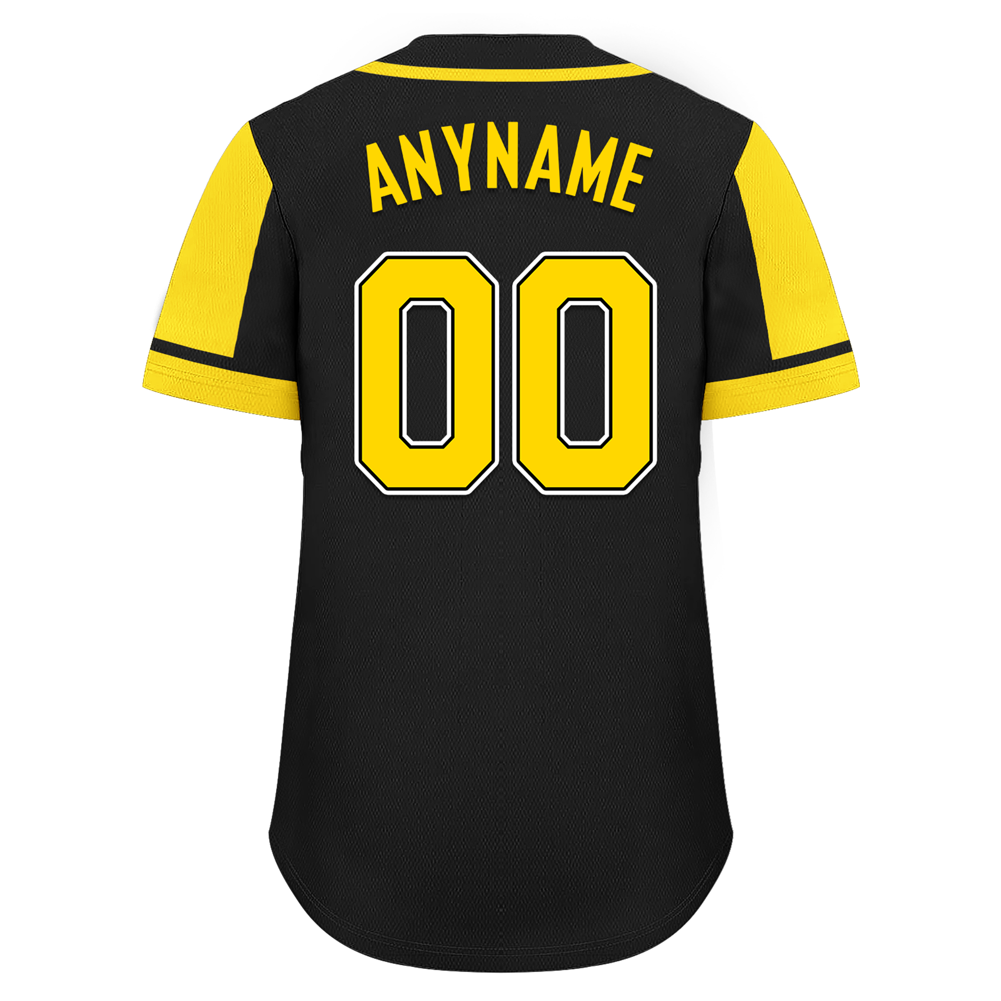 Custom Black Yellow Raglan Sleeves Personalized Authentic Baseball Jersey BSBJ01-D017171