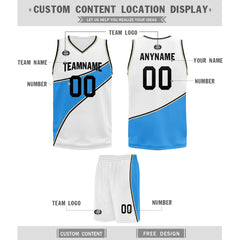 Custom White Blue City Edition Personalized Sports Uniform Authentic Basketball Jersey BBJ01-D06101-1