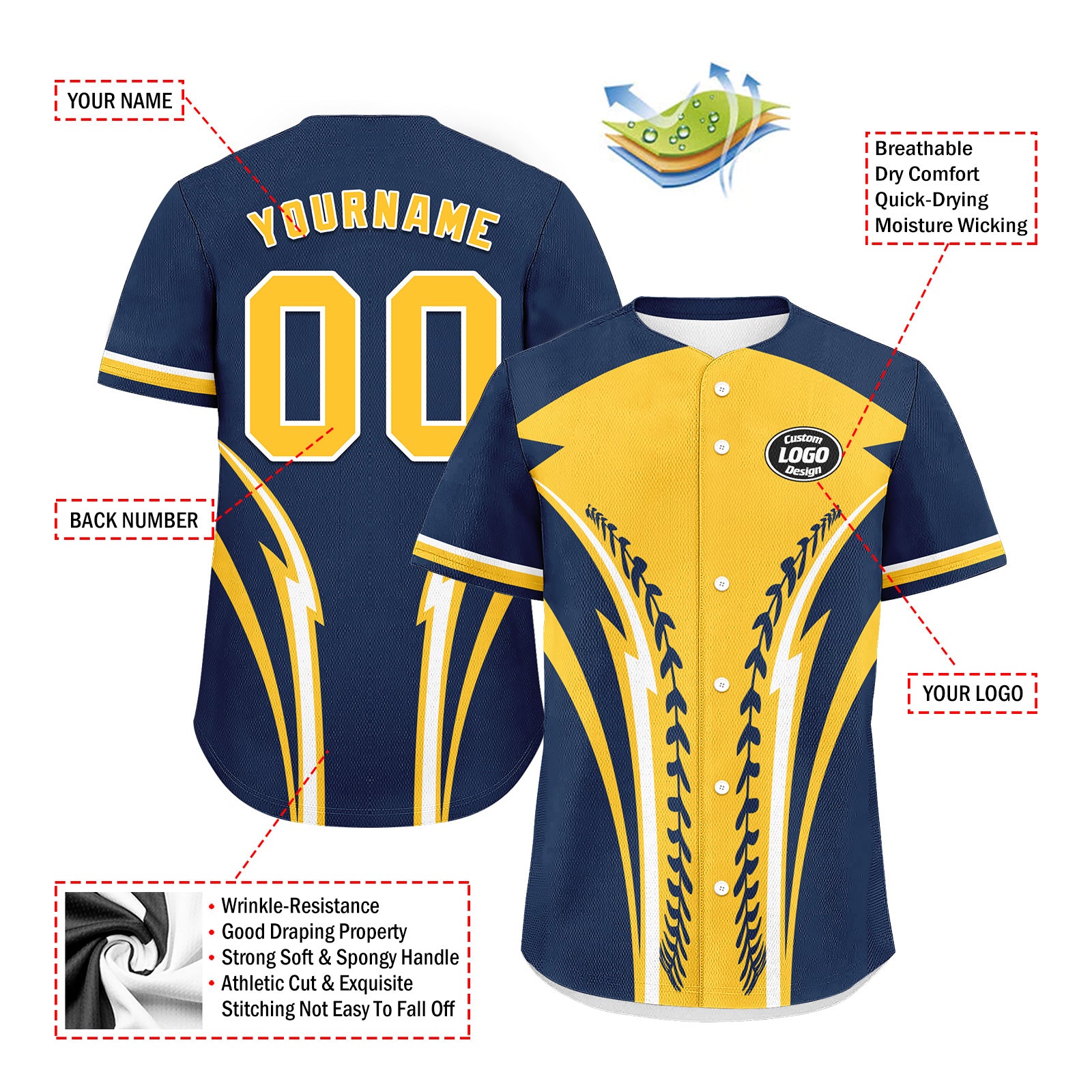 Custom Personalized Authentic Baseball Jersey BSBJ01-E023019-17