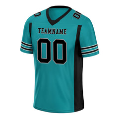 Custom Dark Geen Black Striped Sleeves Personalized Authentic Football Jersey FBJ02-D06070