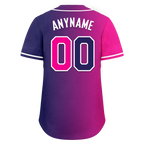 Custom Pink Blue Gradient Fashion Personalized Authentic Baseball Jersey BSBJ01-D0a7aab